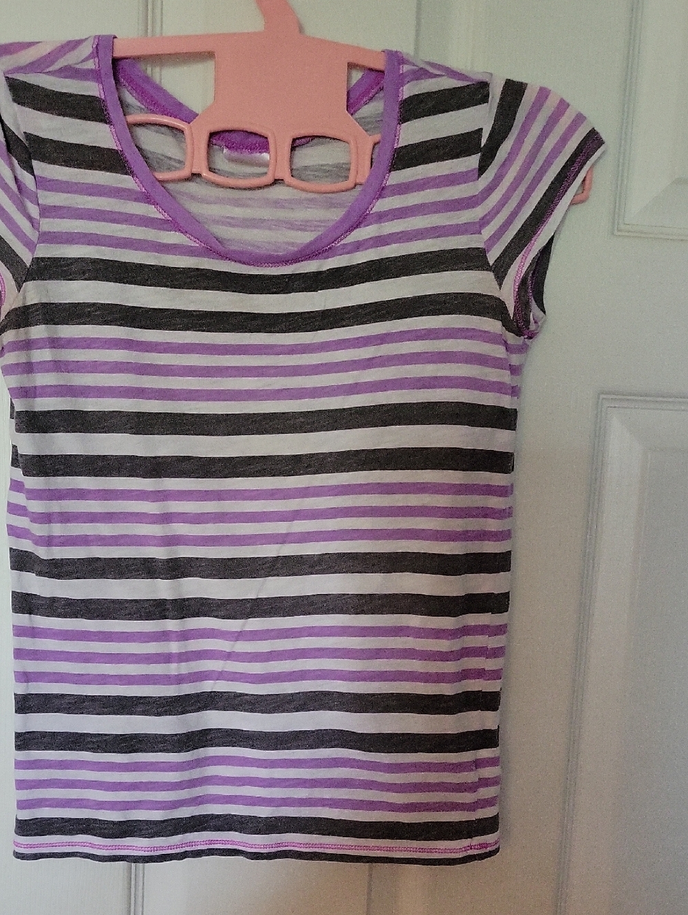 Striped Purple, Black & White Tee